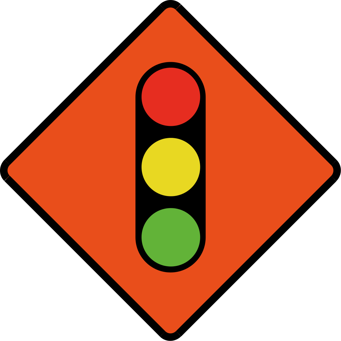 Traffic lights in use ahead